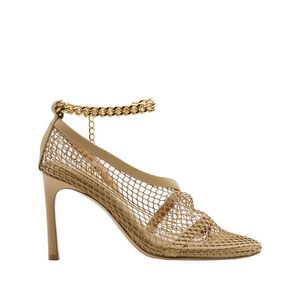 보테가 베네타 체인 트리밍 메시 샌들, Europe 38.5(KR 255), 베이지계열