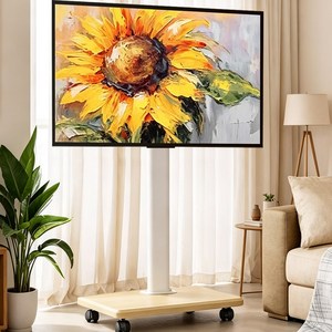 FANOBO 티비 거치대 좌우 조절 가능 티비스탠드 휴대용 tv거치대 25~70인치 이동식tv 적용 40KG 하중 이동식 tv 거치대