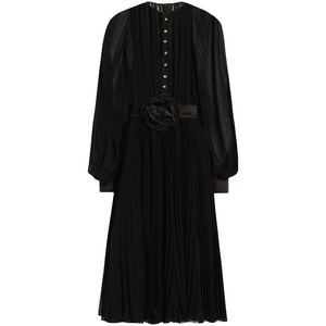 돌체앤가바나 플로럴 아플리케 미디 드레스, 블랙계열, Italy 42(KR 55)