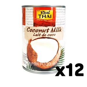 리얼타이 코코넛밀크, 400ml, 12개