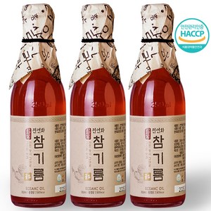 시장쏙 전연화 참기름 골드, 3개, 350ml