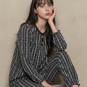 민트코코아 여성용 울트라스판 긴팔 잠옷 상하 세트