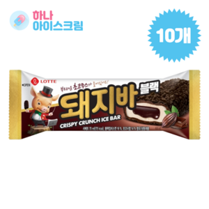 롯데푸드 돼지바블랙 아이스크림, 10개, 70ml