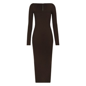 돌체앤가바나 저지 미디 드레스, 브라운계열, Italy 40(KR 44)