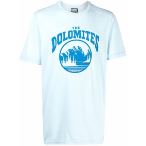 디젤 그래픽 프린트 반소매 티셔츠, 블루계열, Standard XXL