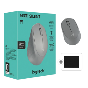 로지텍 M331 Silent 무소음 무선 마우스 병행+스링 마우스패드