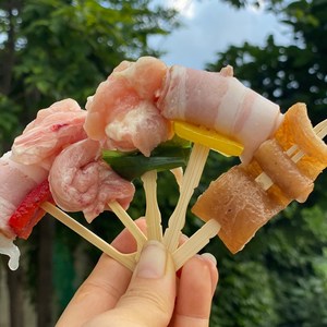 닭꼬치 캠핑음식 수제꼬치 구이 캠핑깐부꼬치 16개 400g+데리야끼 소스 120g, 400g