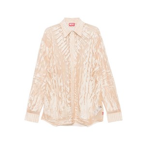 디젤 아트 프린트 긴소매 블라우스, 베이지계열, Standard XS(KR 44)