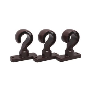 레일앤폴 25mm 커튼봉 일반브라켓 세트, 1세트, 월넛