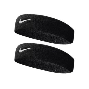 나이키 스우시 클래식 헤어밴드 2P, 블랙+블랙, ONE SIZE, 1세트