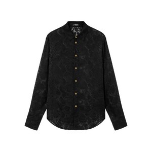 베르사체 스네이크 스킨 패턴 셔츠, 블랙계열, Italy 52(KR 41)
