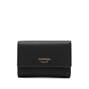 엠포리오아르마니 로고 장식 그레인 인조 가죽 지갑