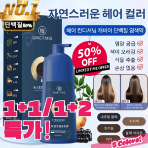 1+1 골드 캐비어 단백질 염색약 골드캐비어염색약 쉽고 빠른 500ml 5컬러, 카키, 10세트