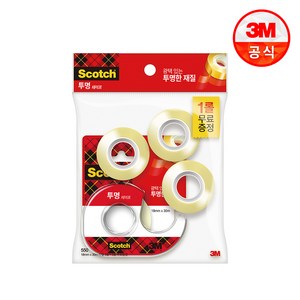 스카치 테이프 디스펜서 581D 18mm x 15mm 1개 + 550리필 18mm x 30mm 3개, 투명, 2세트