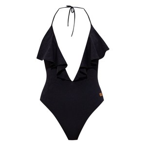 발망 러플 홀터넥 원피스 수영복