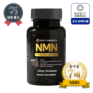 로킷헬스케어 NMN + 롱-래스팅 250mg 캡슐, 1개, 30정