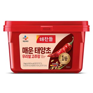 해찬들 매운 태양초 우리쌀 고추장, 3kg, 1개