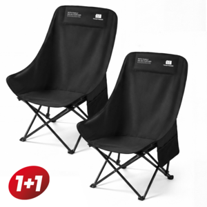 탄씨엔쯔 탄스트라이더 하이백 체어 접이식 경량 캠핑의자, 블랙, 2개