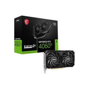 MSI 지포스 RTX 4060 Ti 벤투스 2X 블랙 OC D6 8GB 그래픽카드, 1개, 선택하세요