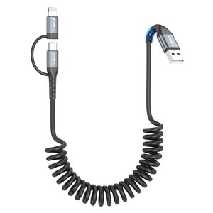 SUNGUY 2in1 A to C타입/아이폰 라이트닝 멀티 고속 충전 케이블 480Mbps MFI 인증