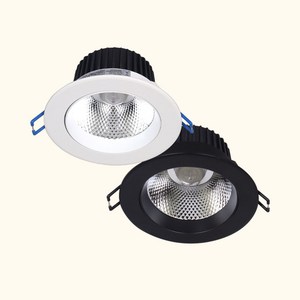 LED 4인치 COB 다운라이트 12W 집중형 스팟조명 매입등, 흑색바디, 전구색 3000K 노란빛, 1개