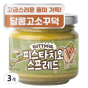 너티풀 무가당 두바이초콜렛 피스타치오버터 피스타치오잼 피스타치오스프레드, 3개, 200g