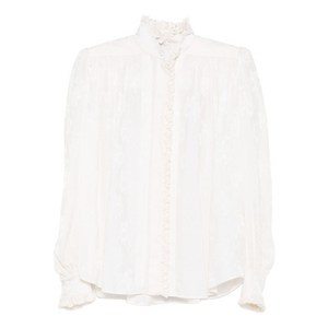 끌로에 러플 자카드 블라우스, 화이트계열, France 36(KR 55)
