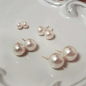 RANUNSTYLE 4mm~14mm 14k 실버 진주 귀걸이