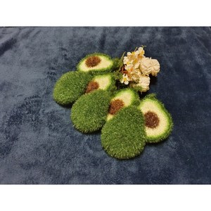 [핸드메이드썬써니]아보카도수세미 아크릴수세미 손뜨개 핸드메이드 답례품 선물 도톰한수세미, 1개, 1개입
