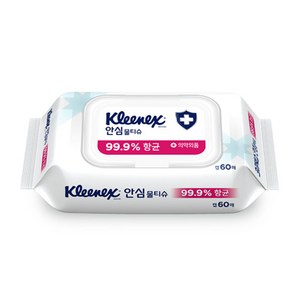 크리넥스 안심 물티슈 60매(캡형) 의약외품, 60개입, 5개