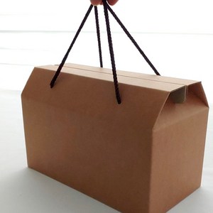 손잡이 270 끈선물상자 가로형 큰 27x14.5x17.5cm 무지 포장 크라프트박스 다용도 중형 종이케이스, 1개