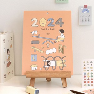 인디고 2024 일상 벽걸이 달력 A4 포스터 캘린더, 혼합색상, 1개