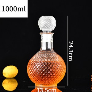 JINGHENG 저장 용기 위스키 양주 디스펜서 고급 예쁜 유리 병 글라스 디캔더 크리스탈 약주 술 세트