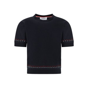 톰 브라운 스노우플레이크 자수 크루 넥 티셔츠, 블랙계열, Italy 36(KR 33)