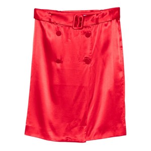 페라가모 벨트 버튼 프런트 미디 스커트