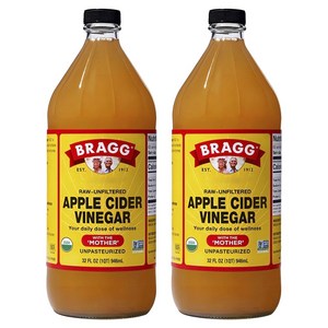 브래그 로우 언필터드 사과 식초, 946ml, 2개