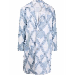 디젤 디스트레스드 데님 패치워크 코트