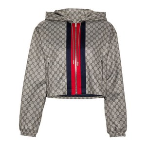 구찌 GG 로고 크롭 후드 집업