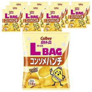 가루비 포테이토칩 콘소메 펀치 L사이즈 백, 118g, 12개