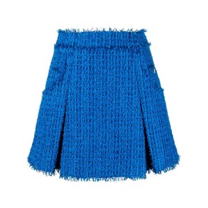 발망 플리츠 트위드 미니 스커트, 블루계열, France 36(KR 55)