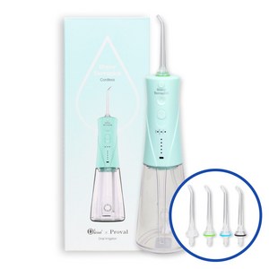 워터테라픽 코드리스 구강세정기 +제트팁 4개포함 1800회맥동수압 1년무상AS 방수, 민트