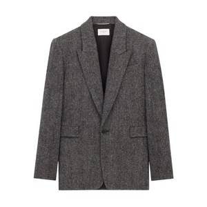 생로랑 헤링본 패턴 울 블레이저, 블랙계열+그레이계열, France 50