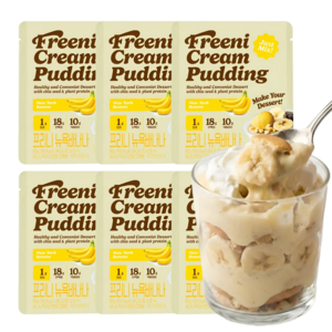 프리니 저당 단백질 바나나푸딩 치아씨드푸딩 식사대용 다이어트 떠먹는 케이크, 60g, 6개