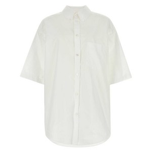 발렌시아가 메탈 Bb 스텐실 셔츠, 화이트계열, Collar (cm) 38