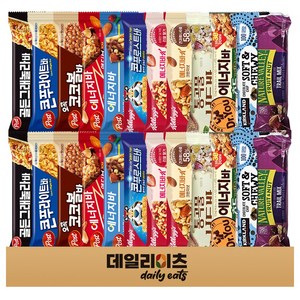 에너지바 12종 24개 기획세트 (골든그래놀라 콘푸라이트 코코볼 엑티브 벨런스 닥터유에너지바호두 콘푸로스트 레드베리 크런치넛 통곡물너트 트레일믹스 소프트츄이), 40g, 1세트