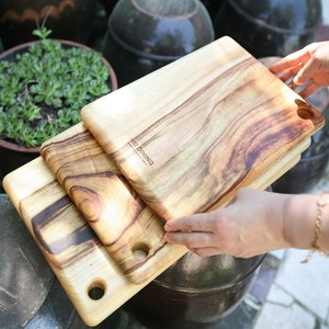 히즈다이닝 호주산 캄포도마 스퀘어라인 유라인 나무도마 핸들도마, 1개