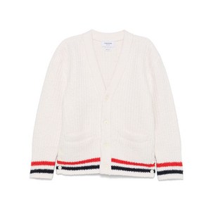톰 브라운 RWB 스트라이프 골지 니트 가디건, 화이트계열, Numeric 1(KR 95)