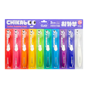 크리오 치카부 어린이 칫솔 3단계, 혼합색상, 1세트