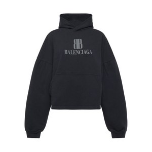 발렌시아가 로고 장식 코튼 후디