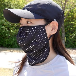 자외선차단 3단 여름마스크 kc인증 알레르기검사, 도트 블랙
